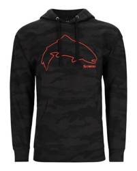 Simms Trout Outline Hoody Woodland Camo Carbon XXL